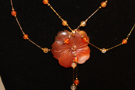 Orange Hibiscus Necklace