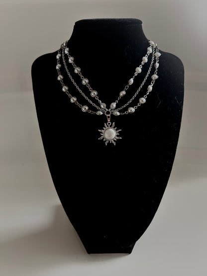 Pearl and Sun Necklace
