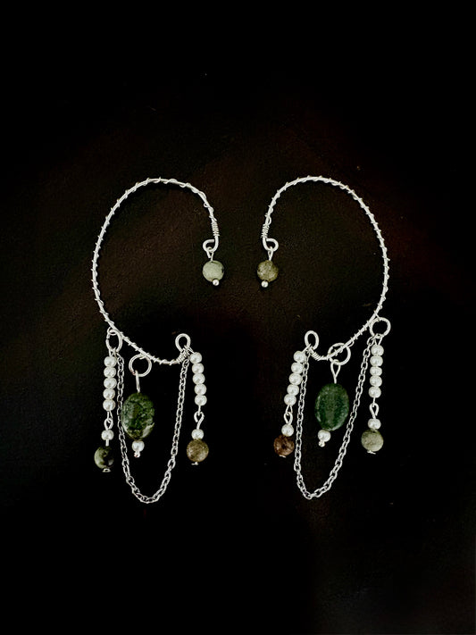 Green Opal Ear Cuffs