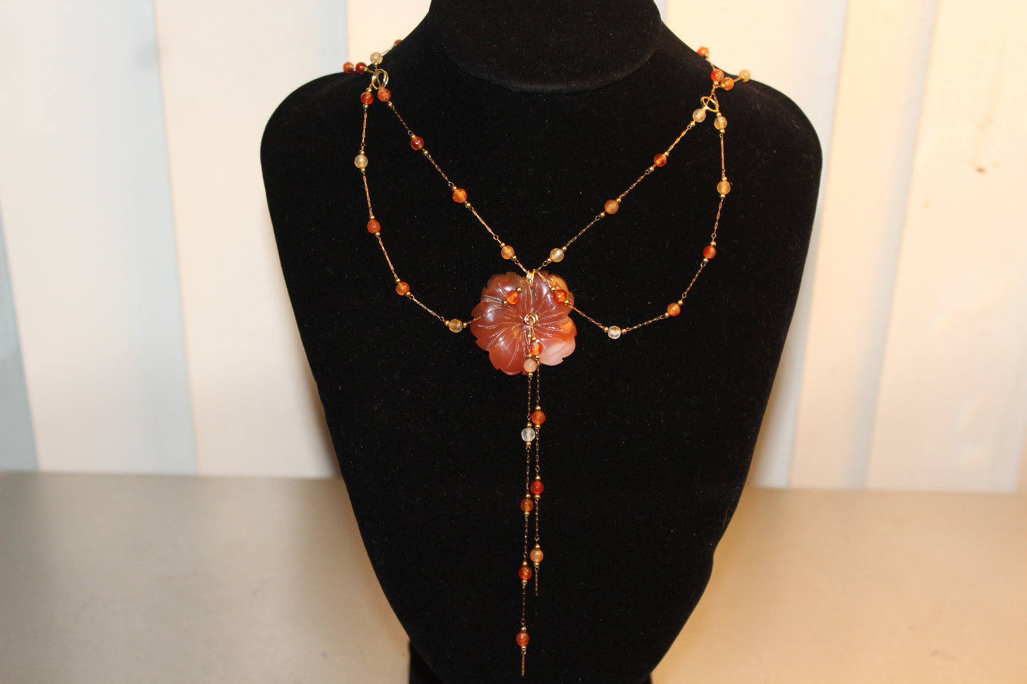 Orange Hibiscus Necklace