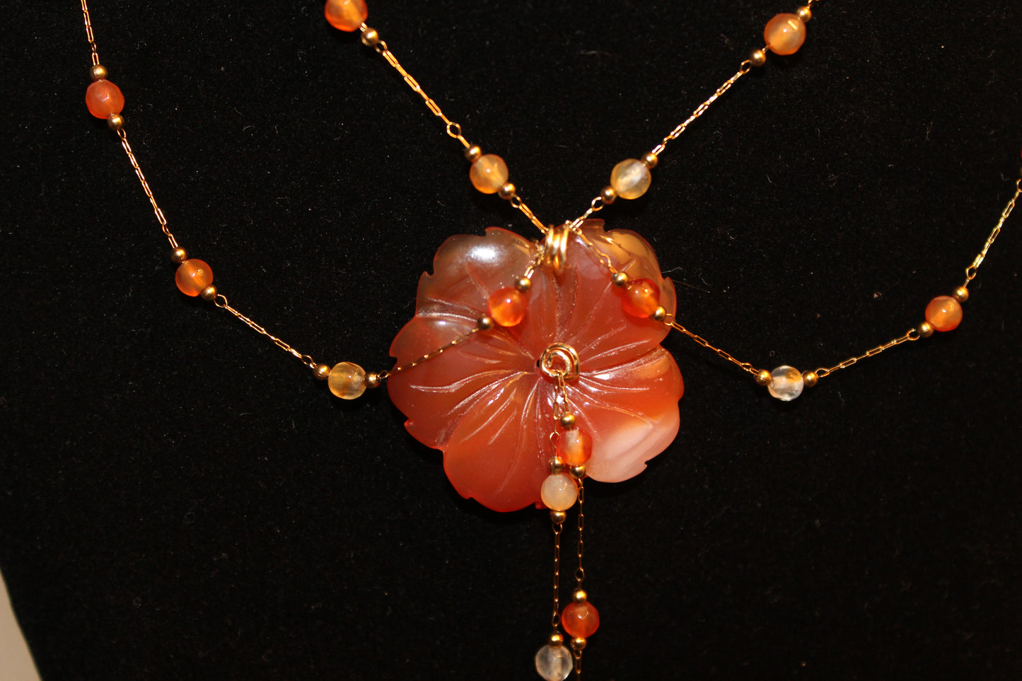 Orange Hibiscus Necklace